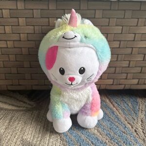 Peek-A-Boo Disguisimals‎ Cat Unicorn 15” Plush Rainbow Pastel Kitty